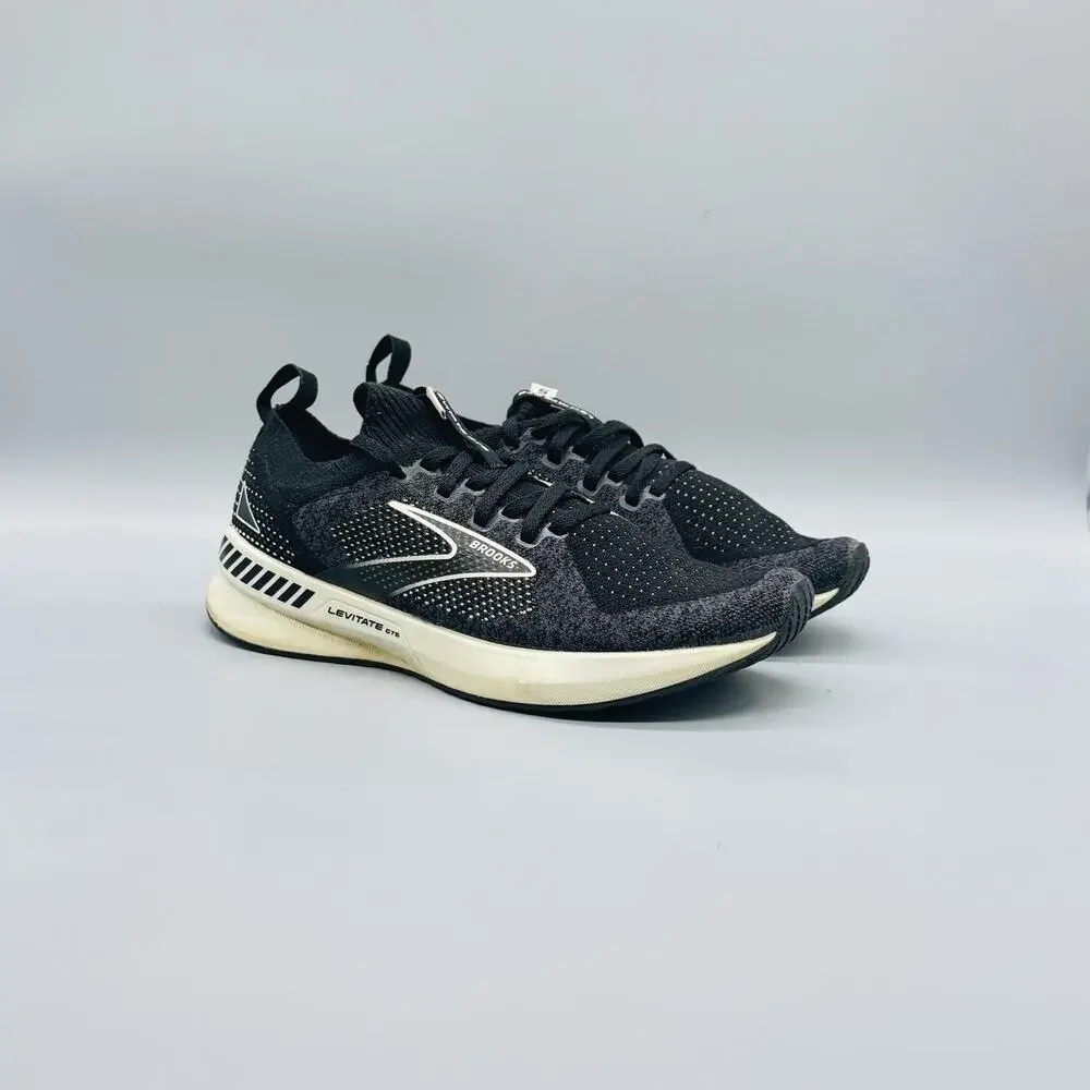 Brooks Shoes Womens 8 Black Levitate GTS 5 StealthFit Running Sneakers Comfort